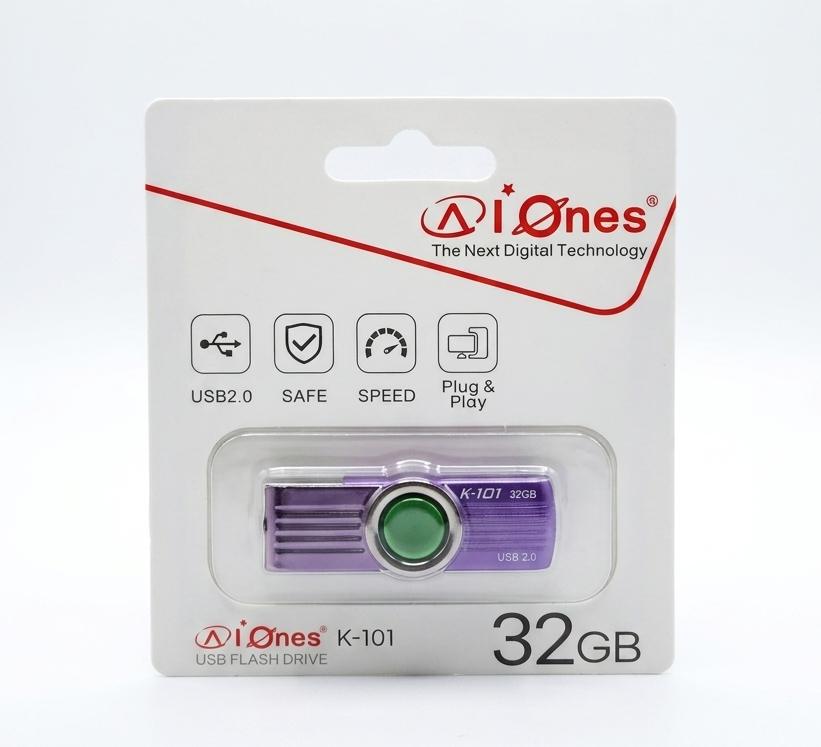 MEMORIA USB AIONES 32GB K101 PLASTICO COLOR  MORADO