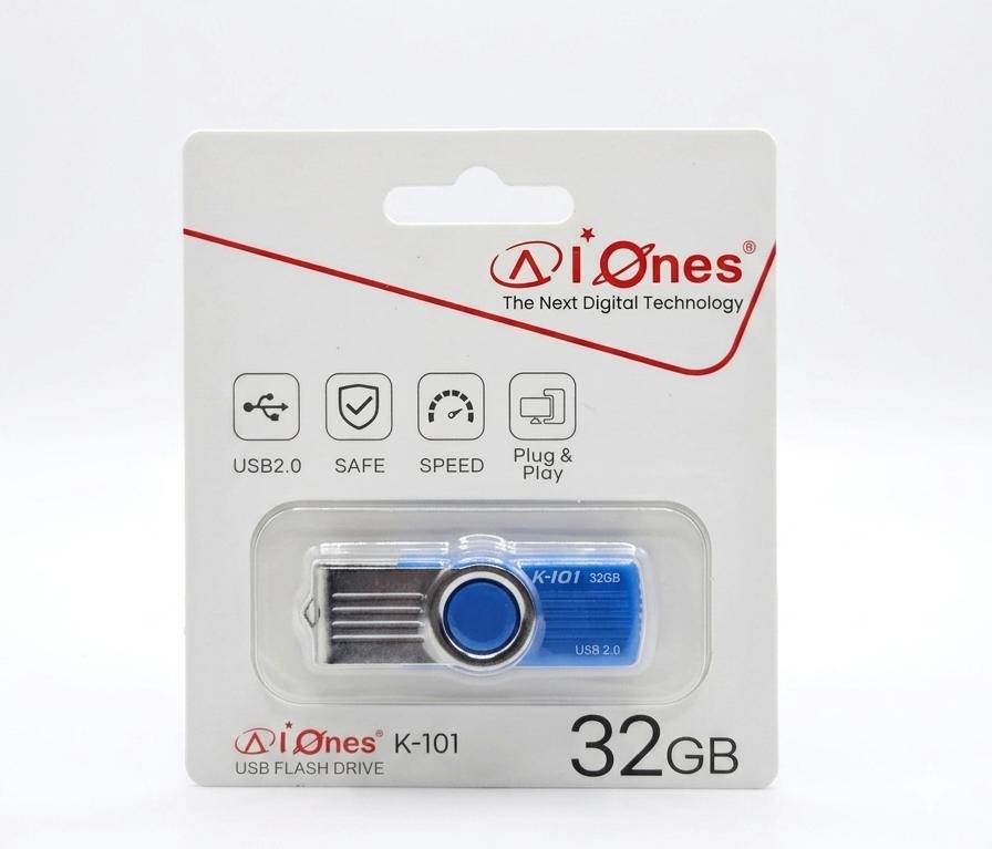 MEMORIA USB AIONES 32GB K101 PLASTICO COLOR  AZUL