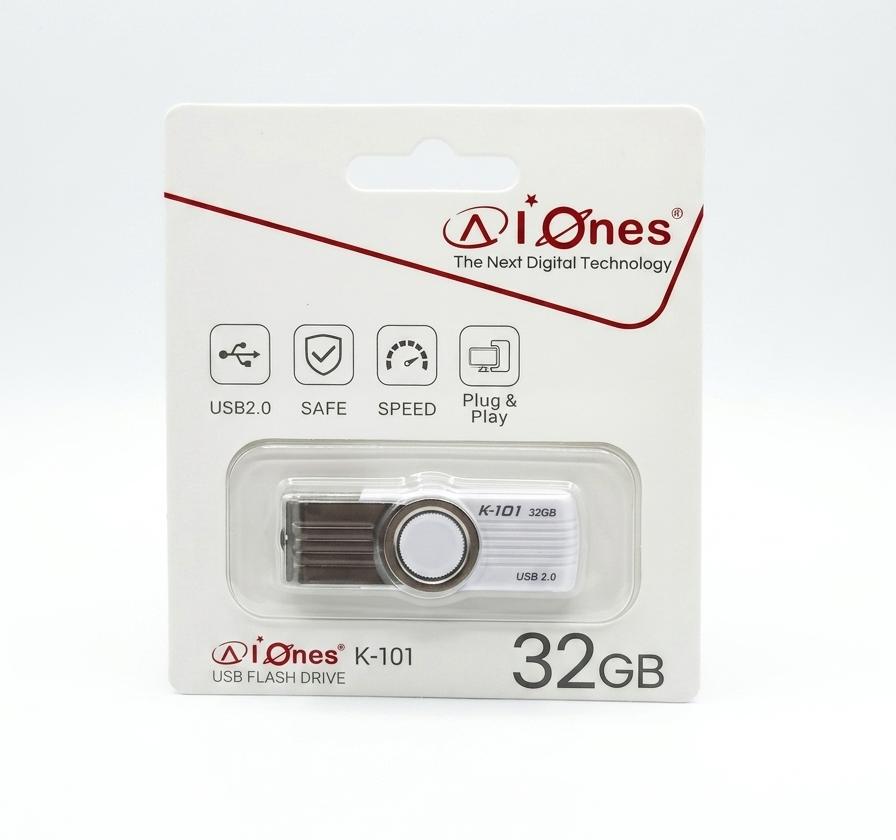 MEMORIA USB AIONES 32GB K101 PLASTICO COLOR  BLANCO