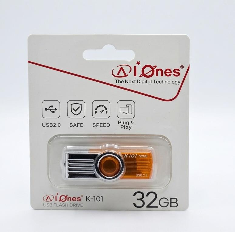 MEMORIA USB AIONES 32GB K101 PLASTICO COLOR  NARANJA