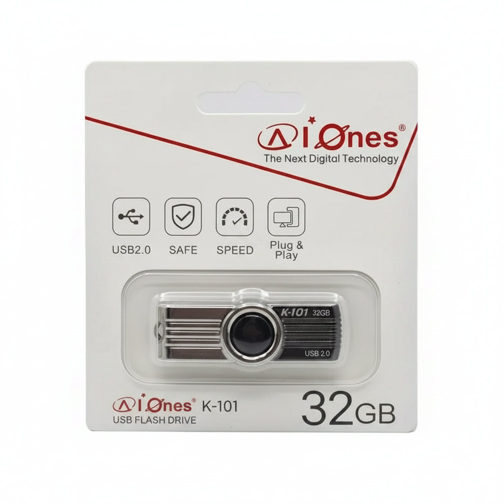 MEMORIA USB AIONES 32GB K101 PLASTICO COLOR NEGRO