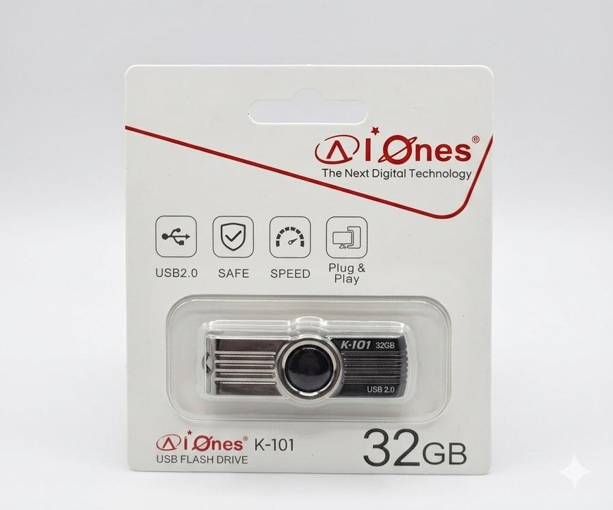MEMORIA USB AIONES 32GB K101 PLASTICO COLOR NEGRO