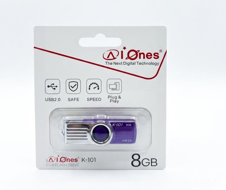 MEMORIA USB AIONES 8GB K101 PLASTICO COLOR  MORADO