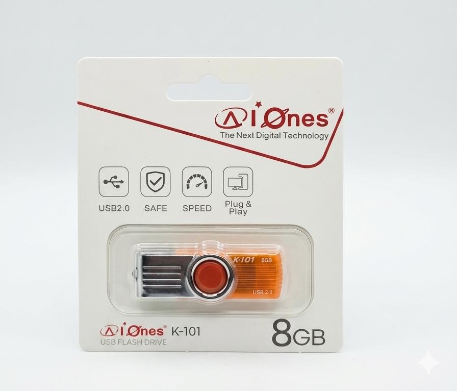 MEMORIA USB AIONES 8GB K101 PLASTICO COLOR  NARANJA