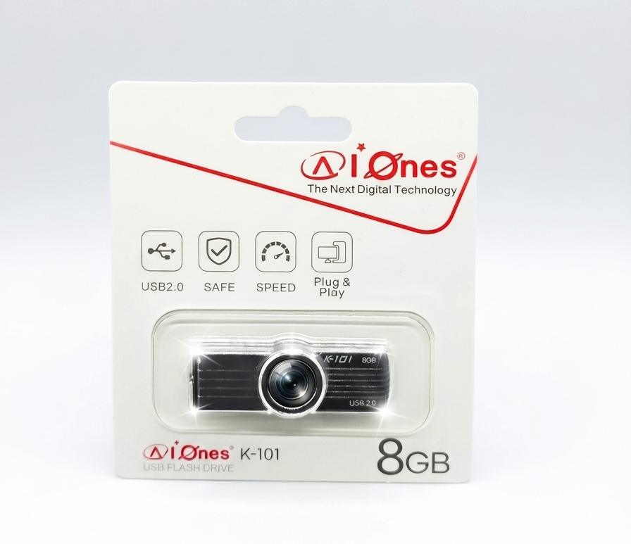 MEMORIA USB AIONES 8GB K101 PLASTICO COLOR  NEGRO