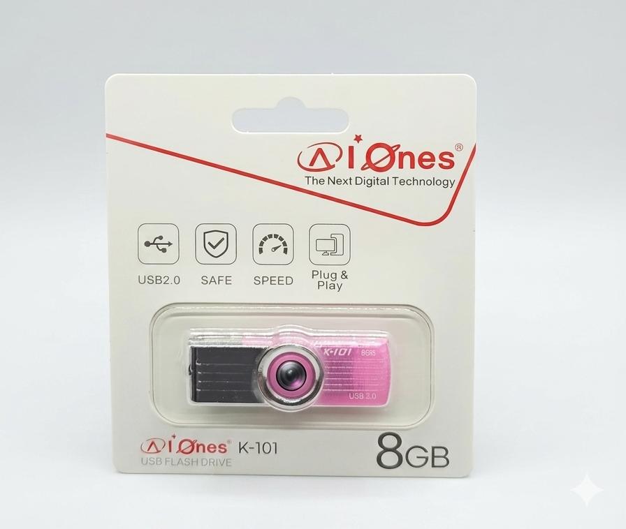 MEMORIA USB AIONES 8GB K101 PLASTICO COLOR  ROSA