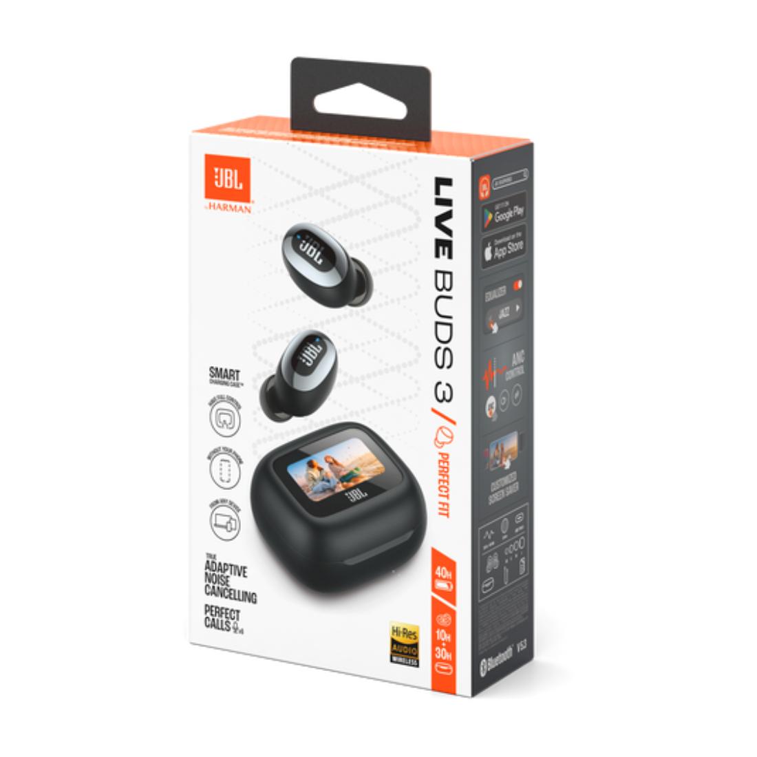 AUDIFONOS JBL LIVE BUDS 3 PANTALLA BLACK 40H CANCELACION DE RUIDO IP55