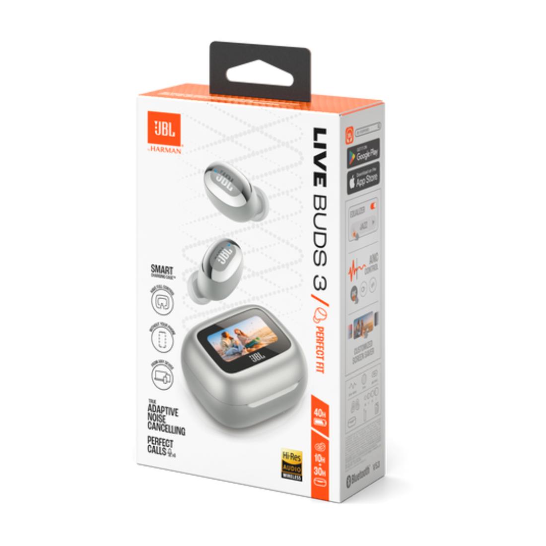 AUDIFONOS JBL LIVE BUDS 3 WHITE 40H CANCELACION DE RUIDO IP55
