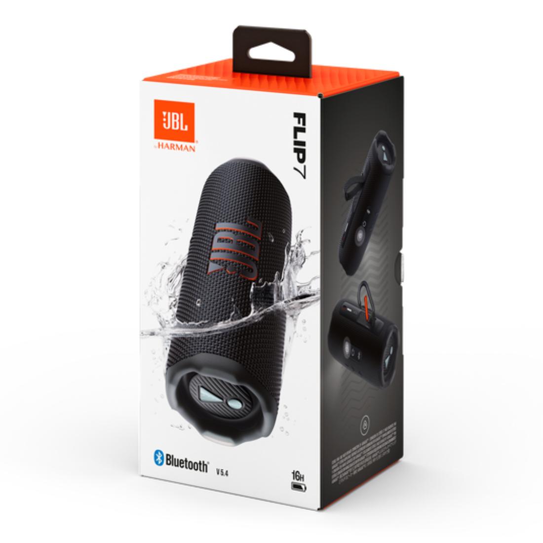 BOCINA JBL FLIP 7 WATERPROOF BLACK 16h