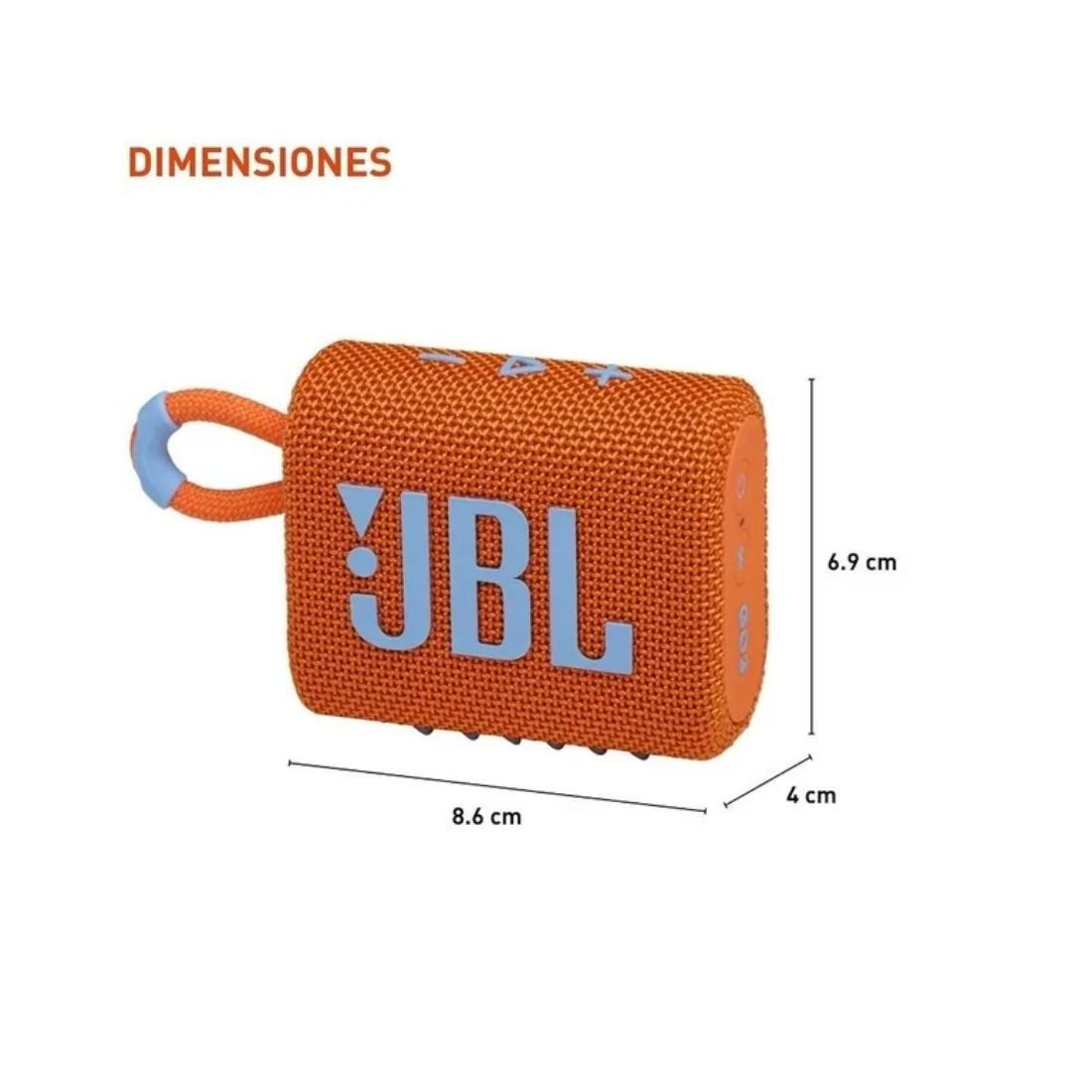 BOCINA JBL GO-3 PORTABLE NARANJA 5h