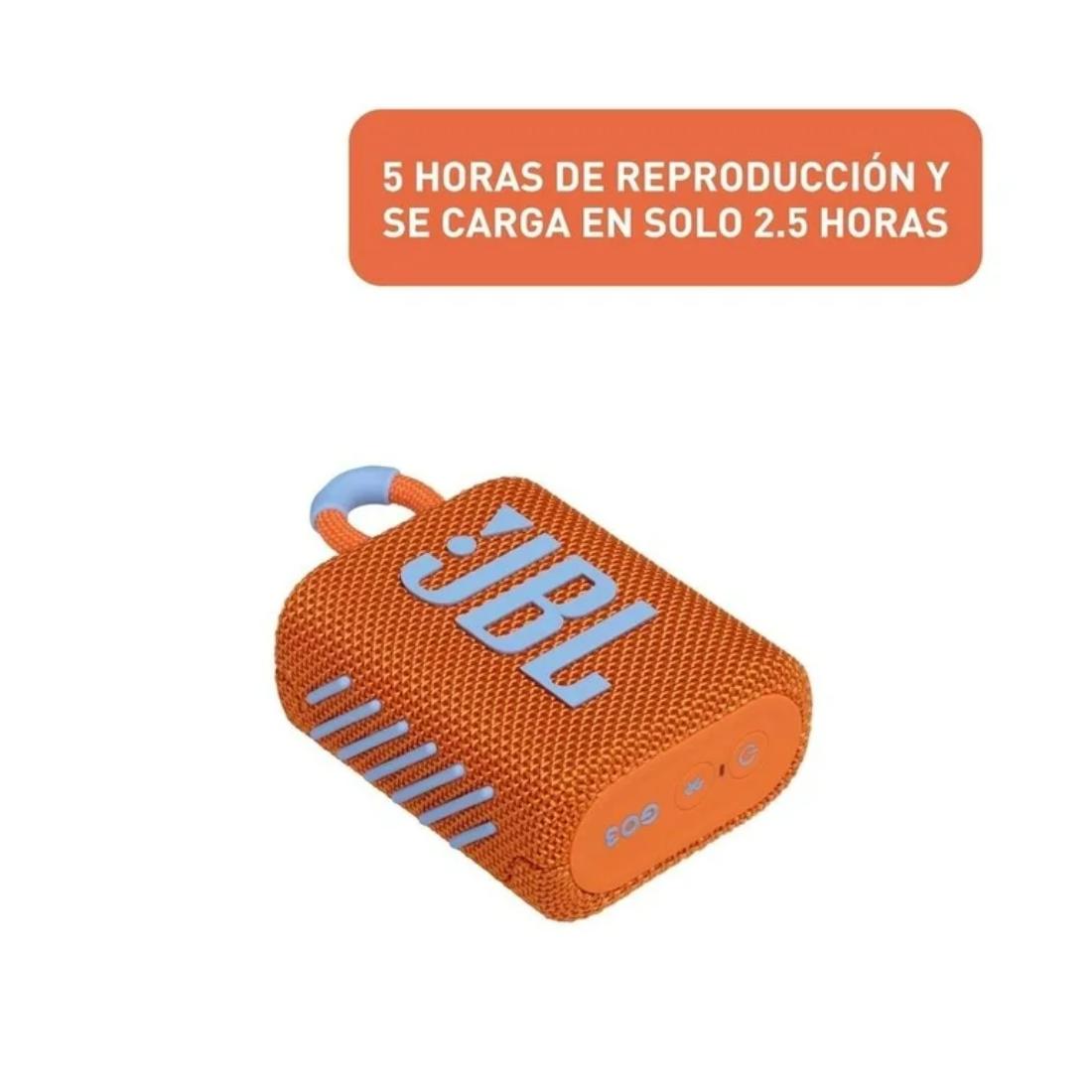BOCINA JBL GO-3 PORTABLE NARANJA 5h