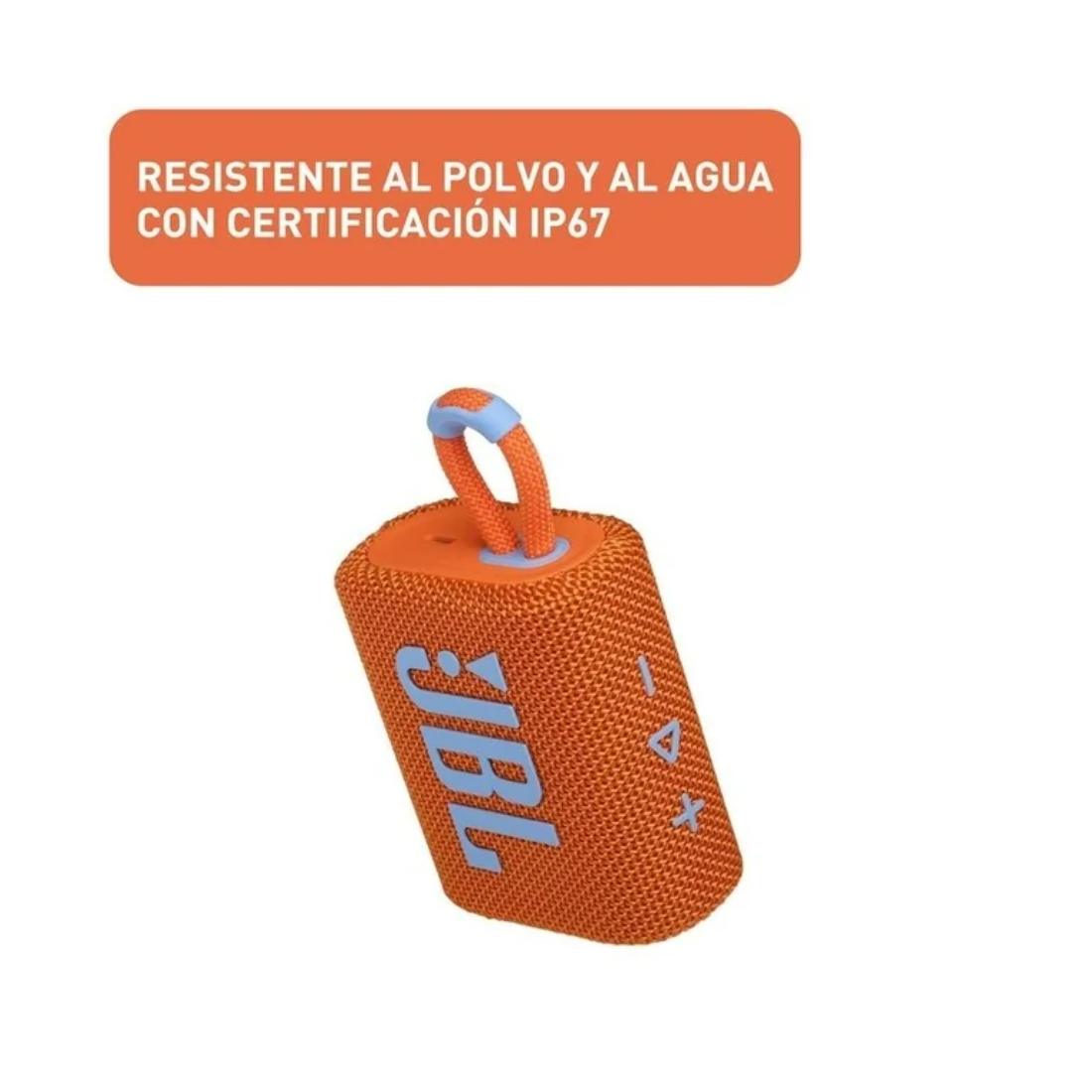 BOCINA JBL GO-3 PORTABLE NARANJA 5h