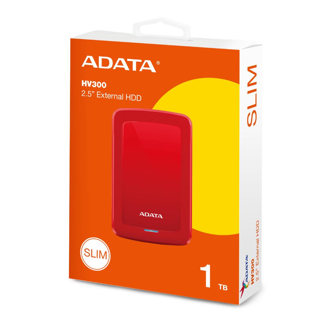 DISCO DURO EXTERNO ADATA HV300 1TB 3.2 Rojo