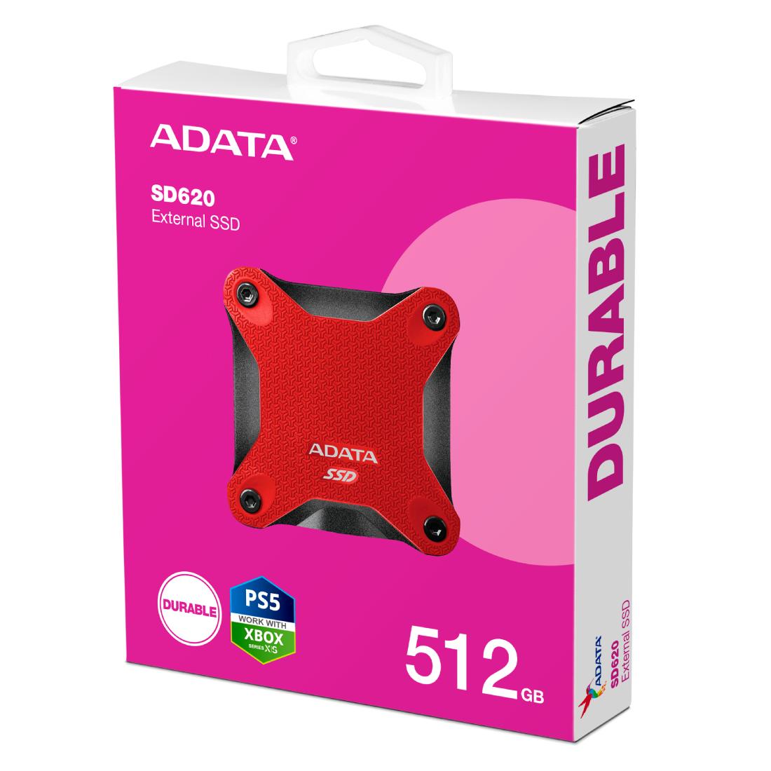 DISCO SSD ADATA EXTERNO SD620 ROJO 512GB