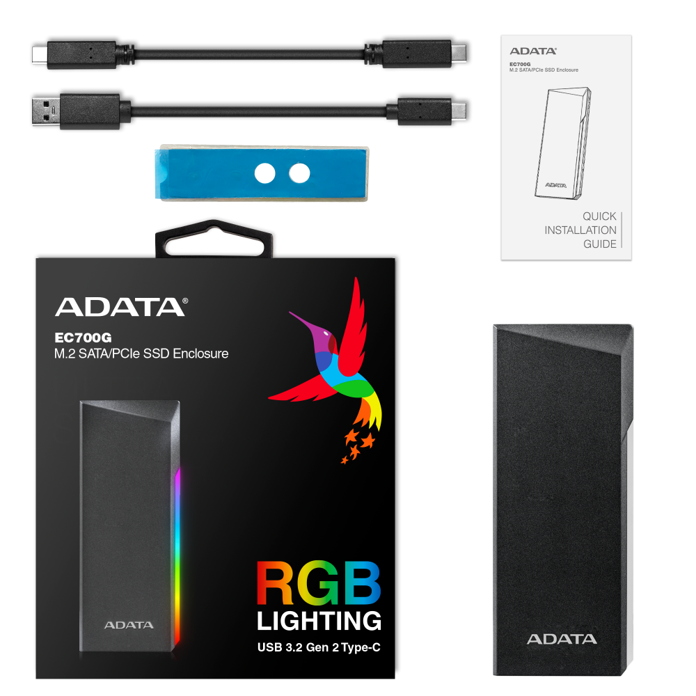 CASE ADATA XPG EC700 M .2 NEGRO RGB