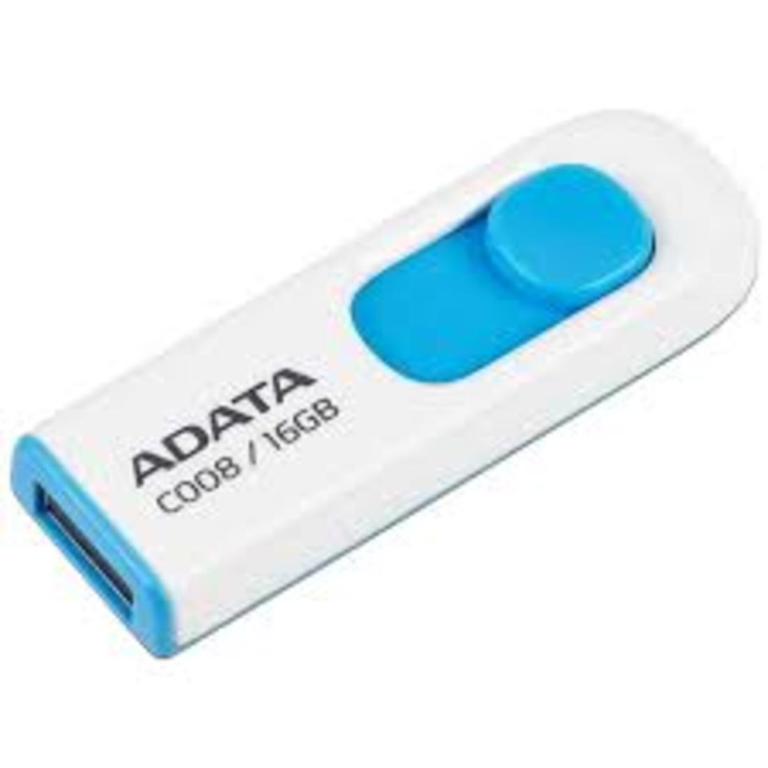 MEMORIA ADATA USB  16GB C008 BLANCO/AZUL