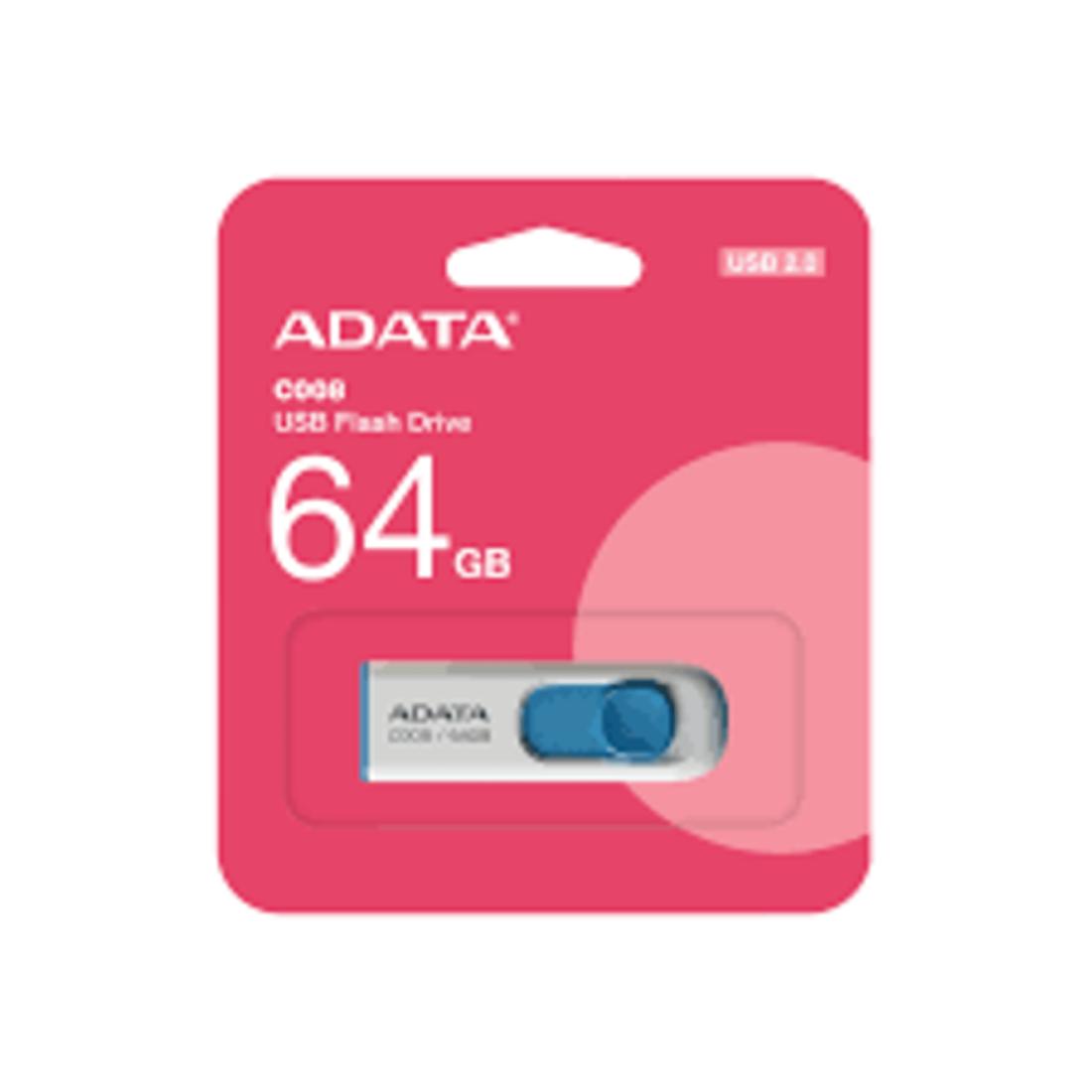 MEMORIA ADATA USB  64GB C008 BLANCO 2.0