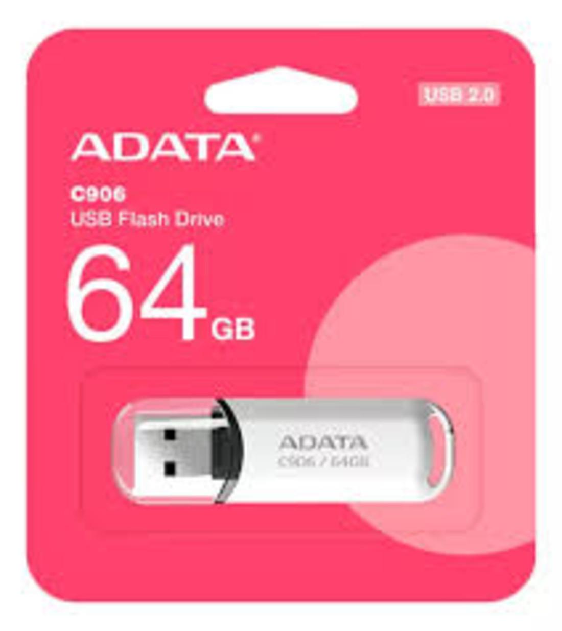 MEMORIA ADATA USB  64GB C906 BLANCO 2.0