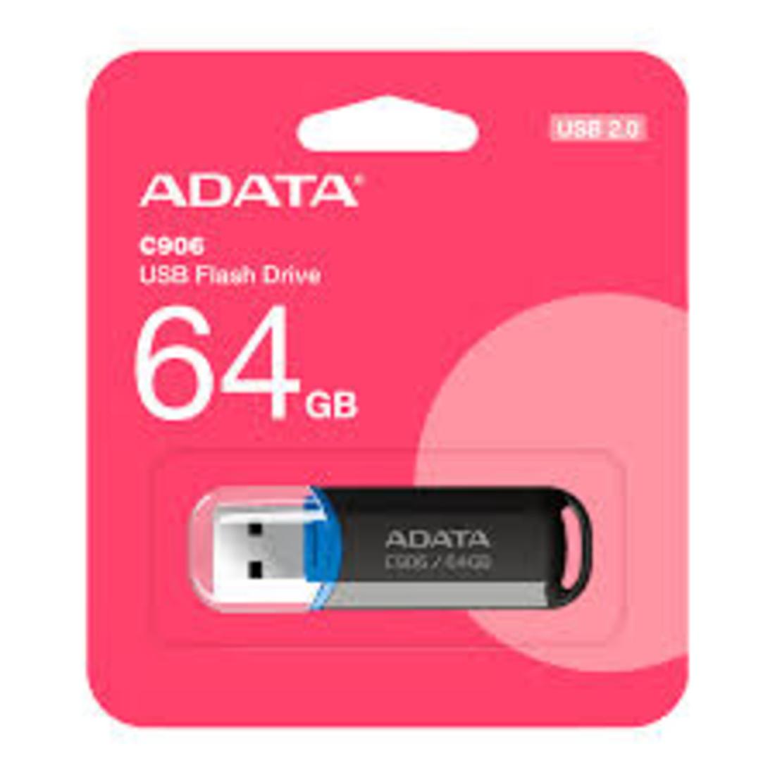 MEMORIA ADATA USB  64GB C906 NEGRO 2.0
