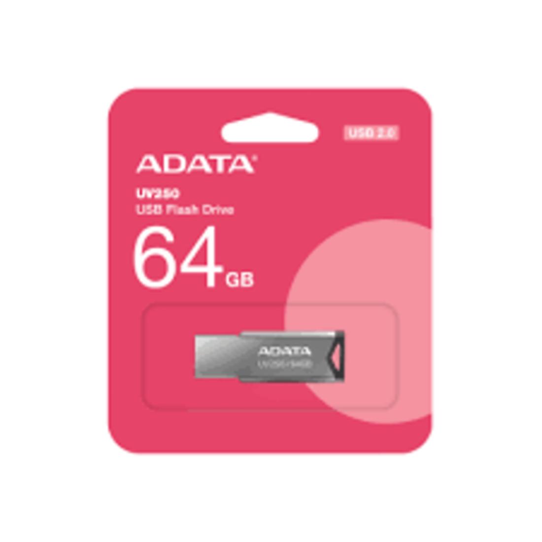 MEMORIA ADATA USB 64 GB UV250 2.0 PLATA METAL
