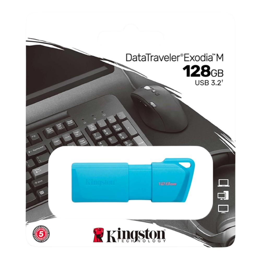 MEMORIA KINGSTON USB 128GB EXODIA-M 3.2 AZUL CELESTE