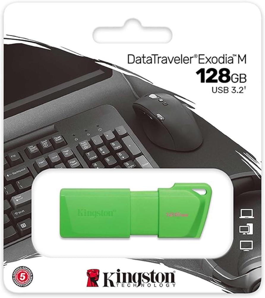 MEMORIA KINGSTON USB 128GB EXODIA S 3.2 GREEN GIRATORIA