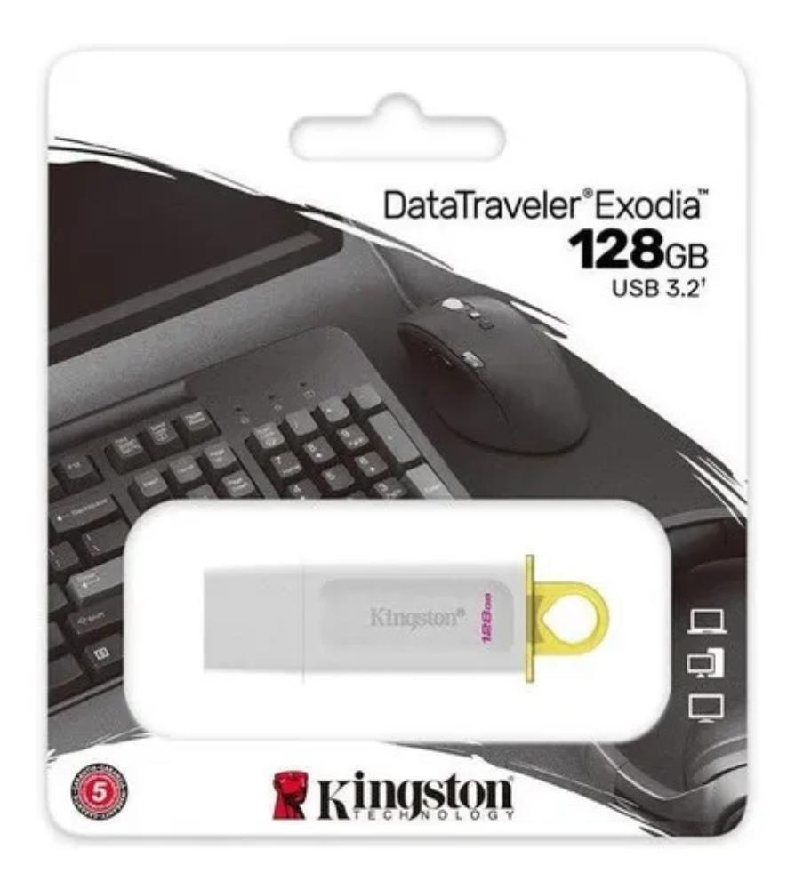 MEMORIA USB  KINGSTON 64 GB EXODIA 3.2 BLANCO