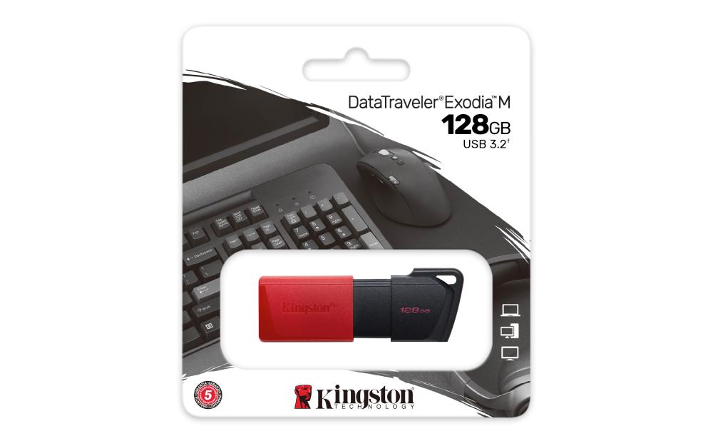 MEMORIA KINGSTON USB 128GB EXODIA M-ROJO 3.2