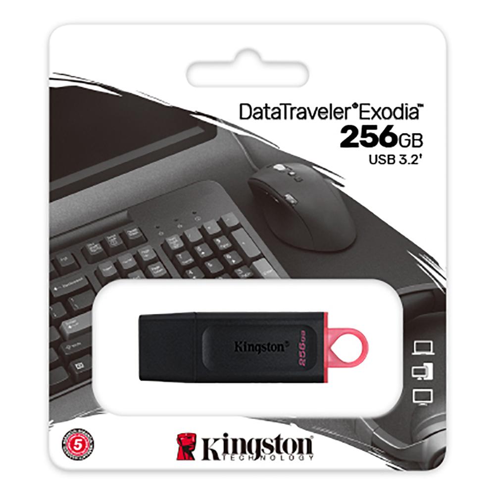 MEMORIA KINGSTON USB 256GB EXODIA 3.2 NEGRO