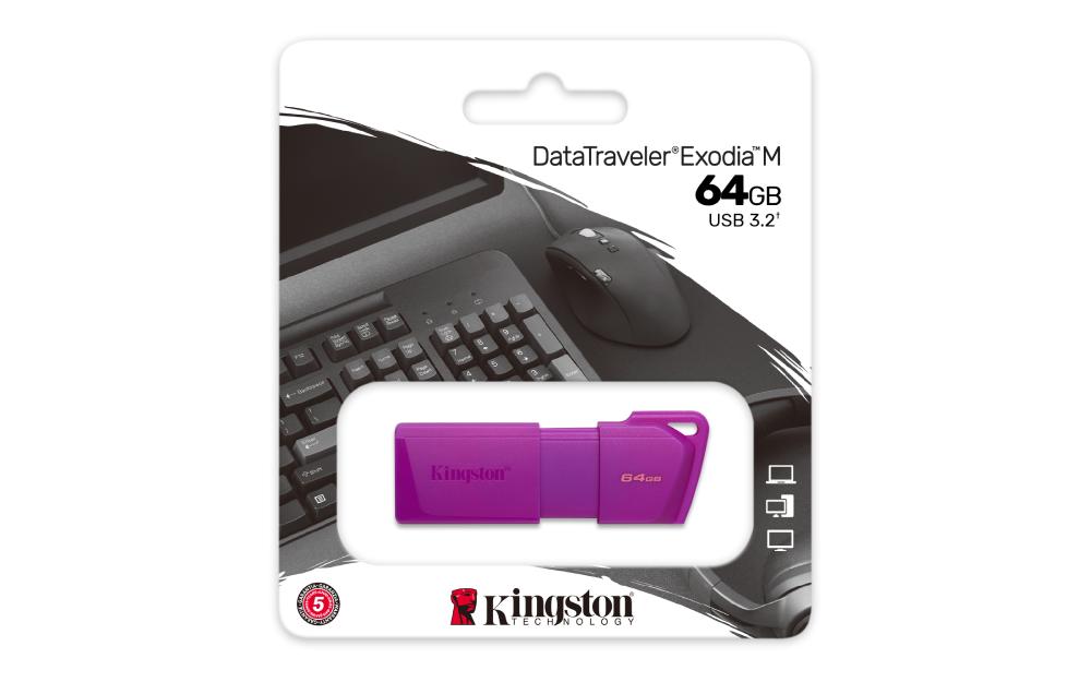MEMORIA USB  KINGSTON 64 GB EXODIA M-MORADO