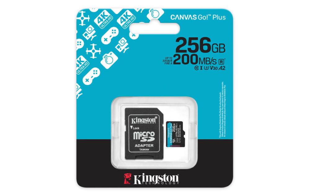 MEMORIA MICRO SD KINGSTON 256GB 4K U3 v30 A2 200MBS