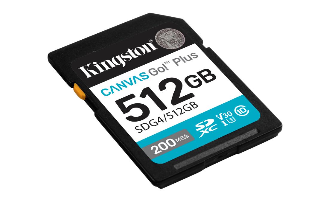 MEMORIA SD KINGSTON 512GB 4K U3 v30 A2 200MBS