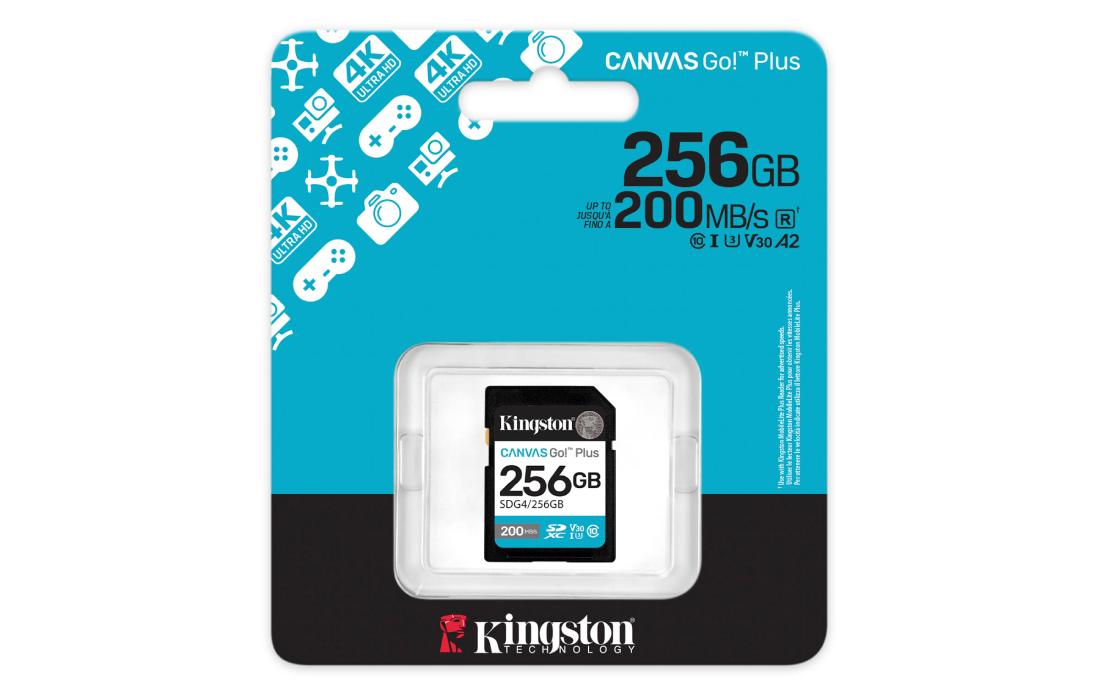 MEMORIA KINGSTON SD 256GB 200 MB/S V30 U3 CANVAS GO