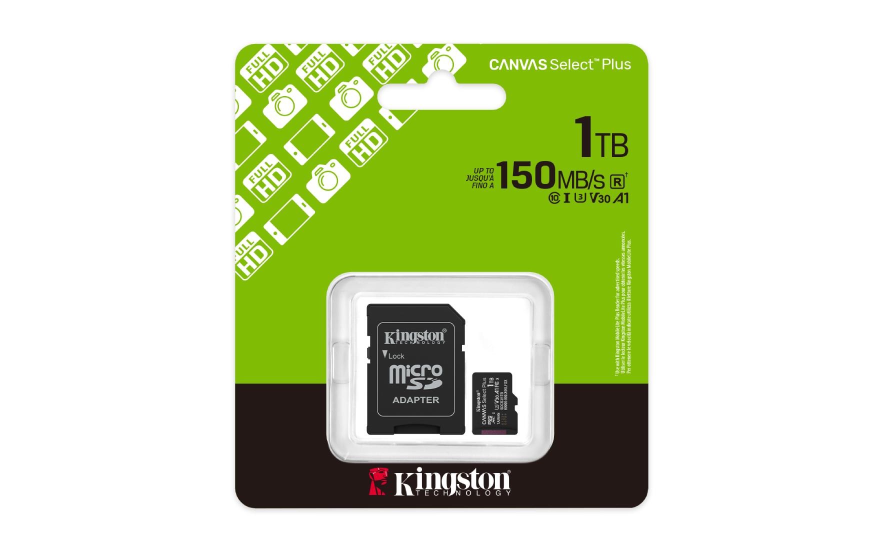 MEMORIA MICRO SD KINGSTON U3 V30 A1 1TB 150MBS