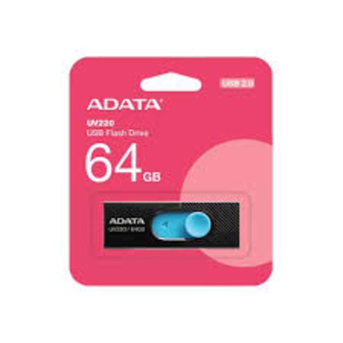 MEMORIA USB ADATA AUV220-64GB NEGRO/AZUL