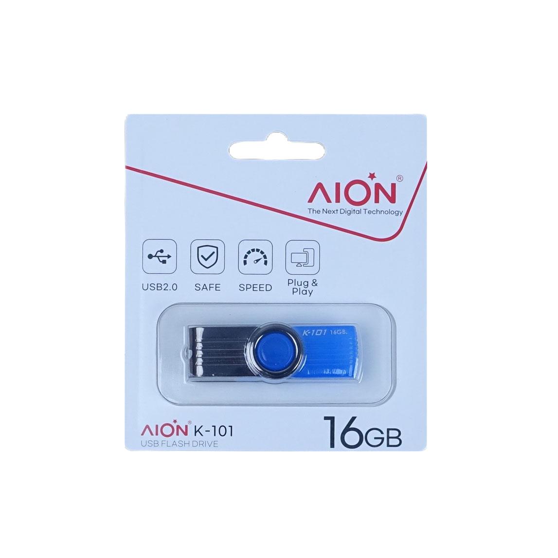 MEMORIA USB AION 16GB K101 PLASTICO COLOR  AZUL