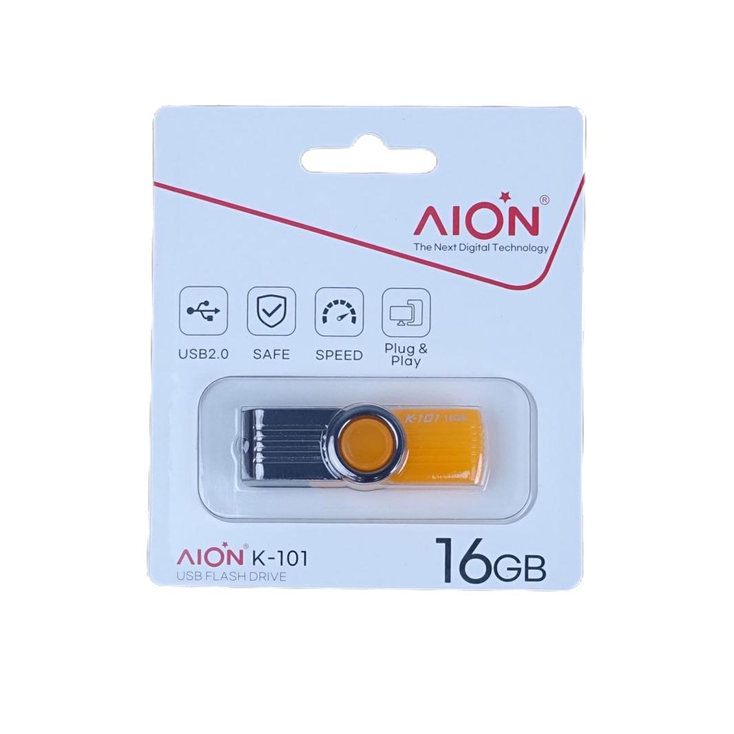 MEMORIA USB AION 16GB K101 PLASTICO COLOR  NARANJA