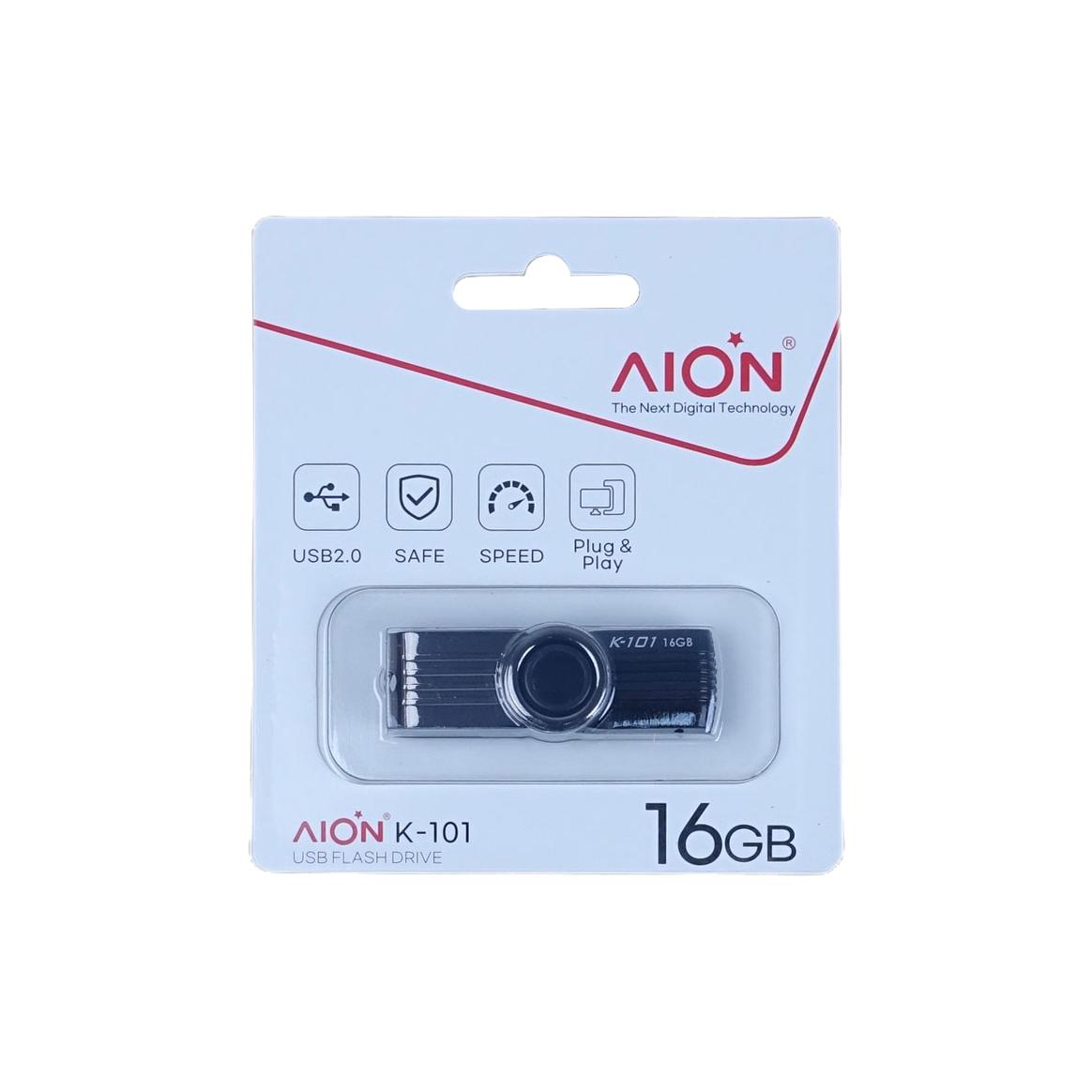 MEMORIA USB AION 16GB K101 PLASTICO COLOR  NEGRO