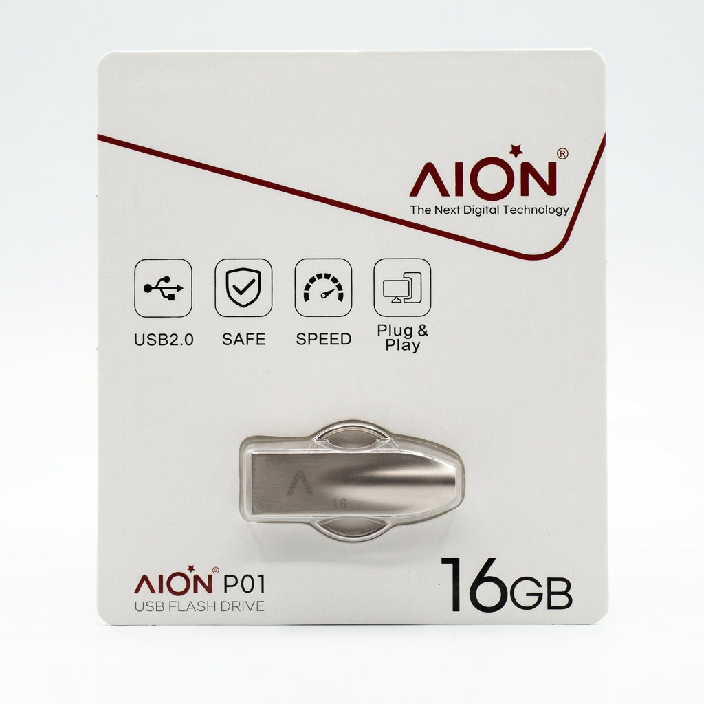 MEMORIA USB  AION 16GB P01 2.0 METALICA LLAVERO