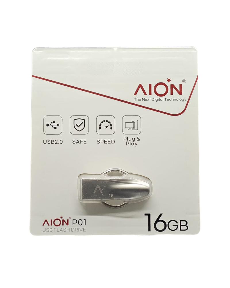 MEMORIA USB  AION 16GB P01 2.0 METALICA LLAVERO