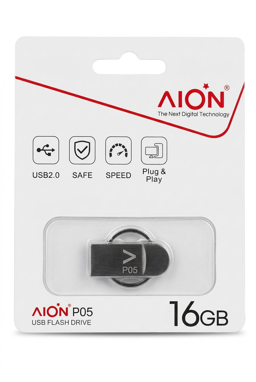 MEMORIA USB  AION 16GB P05 2.0 METALICA LLAVERO