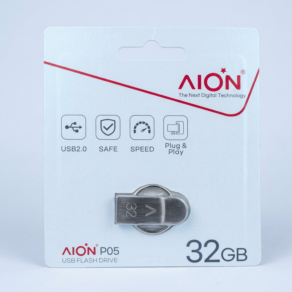 MEMORIA USB  AION 32GB P05 2.0 METALICA LLAVERO