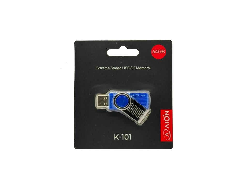 MEMORIA USB AION 64GB K101 3.2 PLASTICO COLOR  AZUL