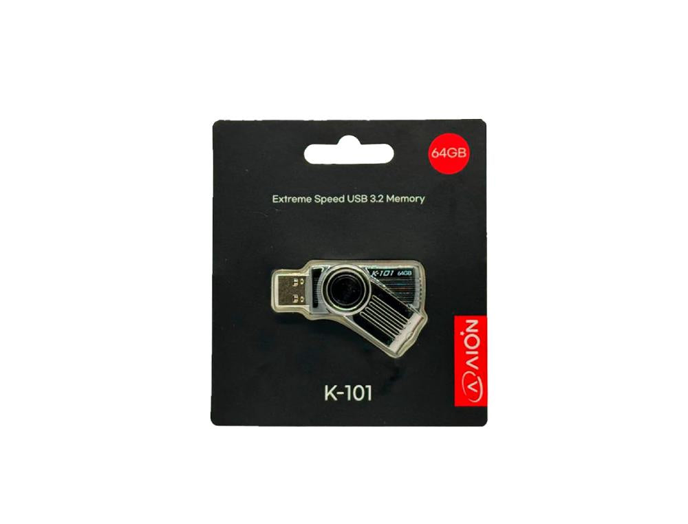MEMORIA USB AION 64GB K101 3.2 PLASTICO COLOR NEGRO