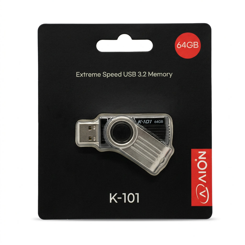 MEMORIA USB AION 64GB K101 3.2 PLASTICO COLOR NEGRO