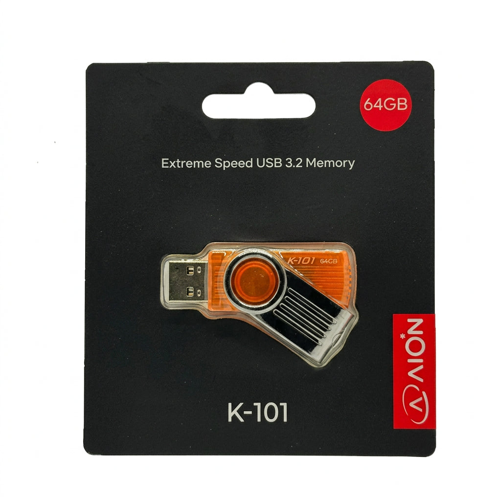 MEMORIA USB AION 64GB K101 3.2 PLASTICO COLOR  ORANGE