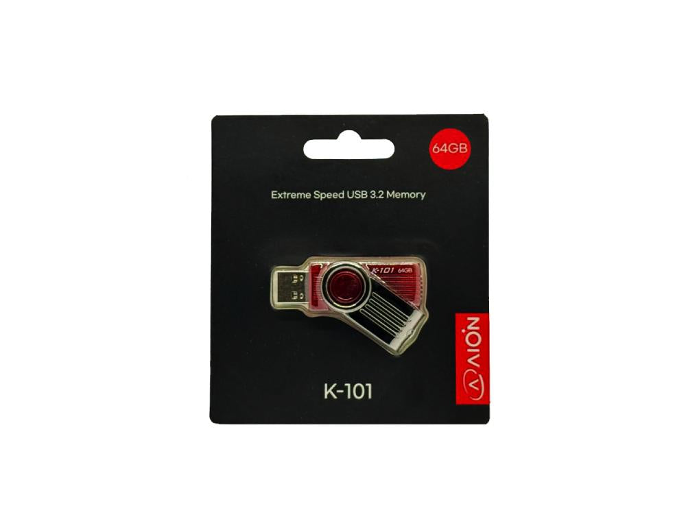 MEMORIA USB AION 64GB K101 3.2 PLASTICO COLOR  ROJO