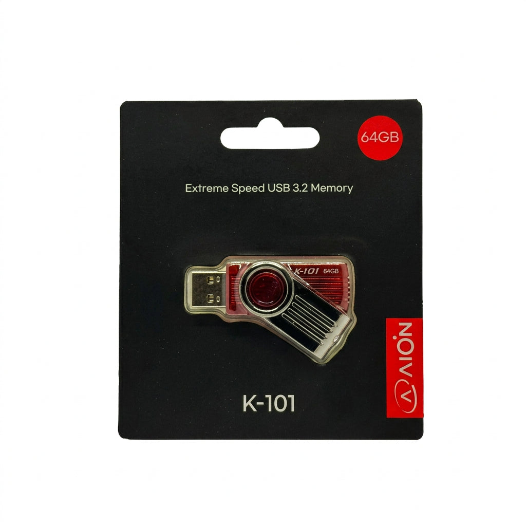 MEMORIA USB AION 64GB K101 3.2 PLASTICO COLOR  ROJO