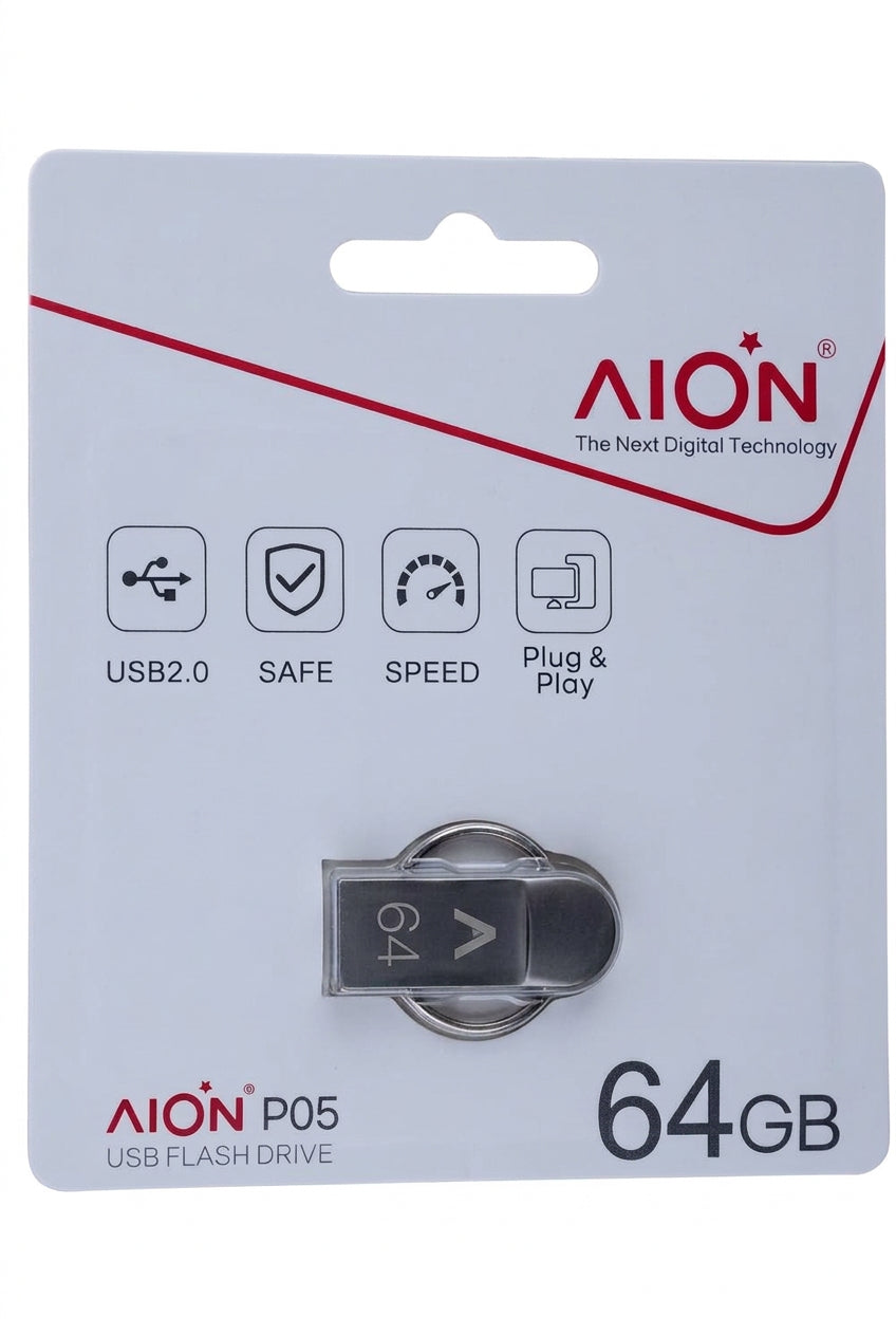 MEMORIA USB  AION 64GB P05 2.0 METALICA LLAVERO