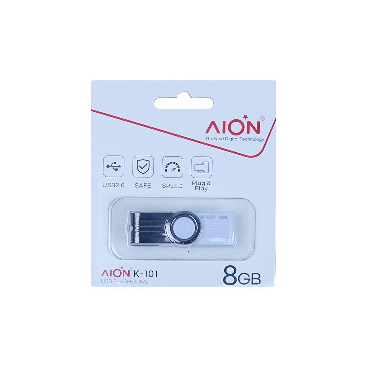 MEMORIA USB AION 8GB K101 PLASTICO COLOR  BLANCO